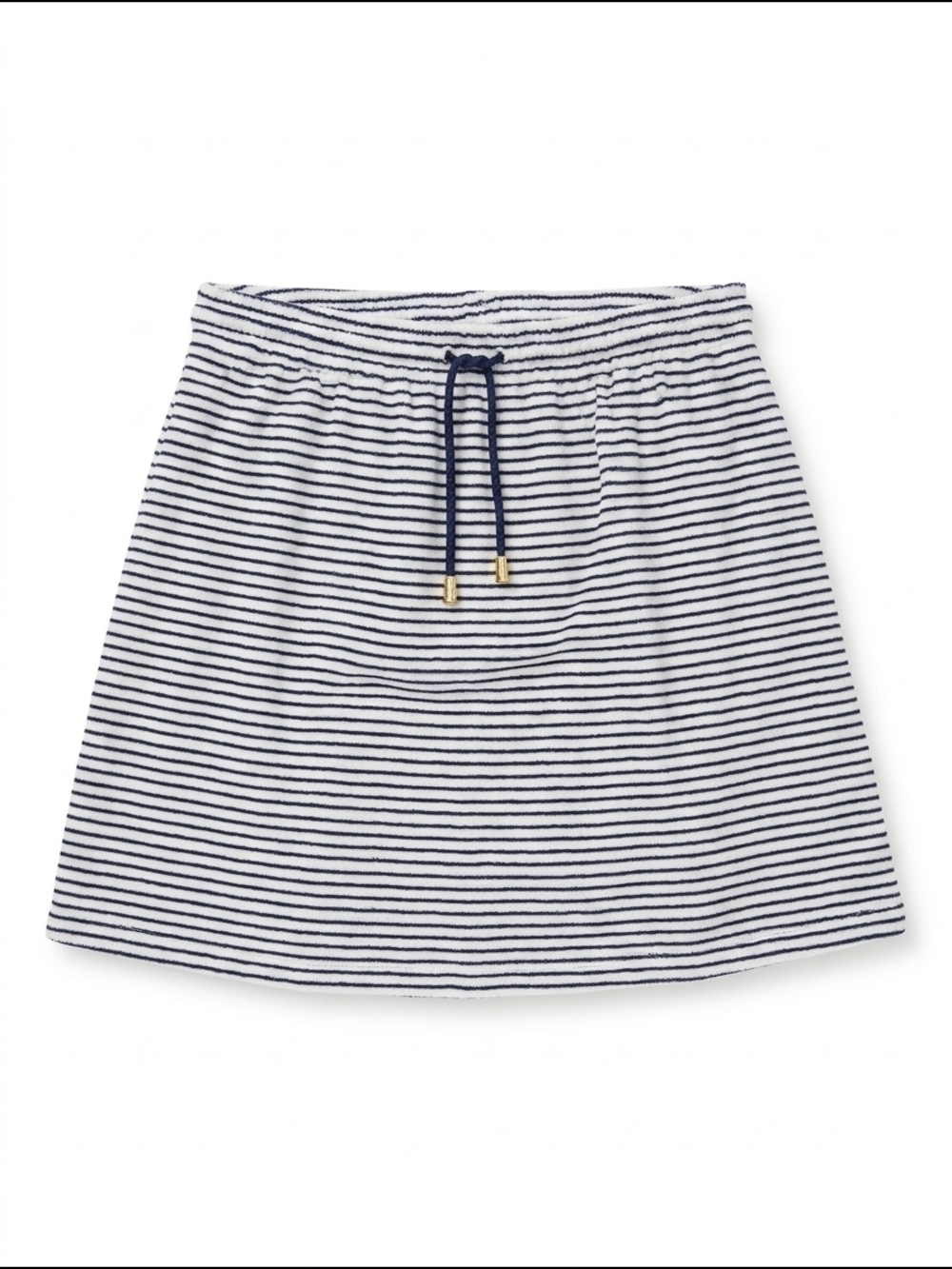 Cabana Life Essentials Terry Skirt | NavyStriped Navy and White Drawstring Skirt